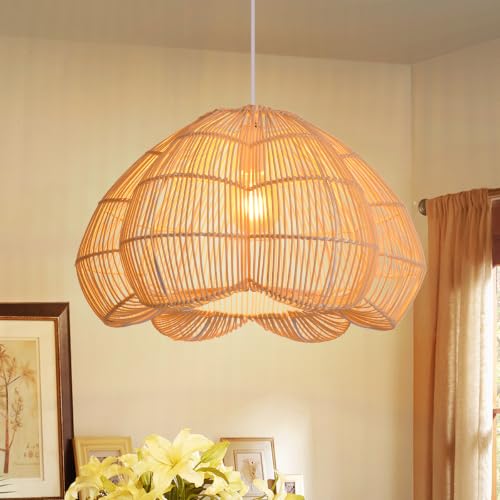 17.7 in Tulip Rattan Pendant Light - TPPGpn