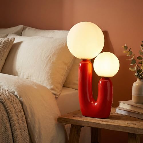 17.7 in Cactus Glass Table Lamp - Red - TPPGpn