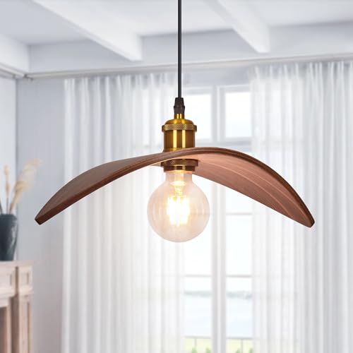 15.3 in Mid-Century Wood Pendant Light - TPPGpn