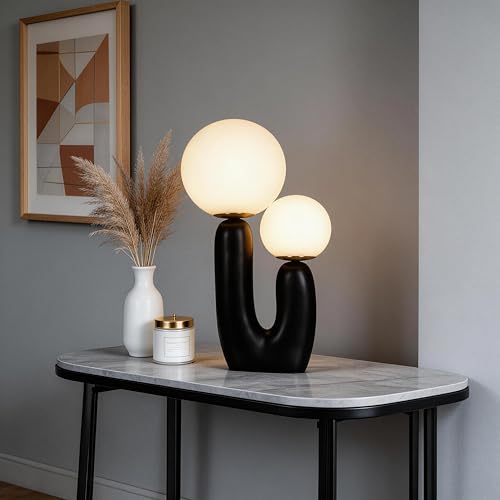 17.7 in Cactus Glass Table Lamp - Black - TPPGpn