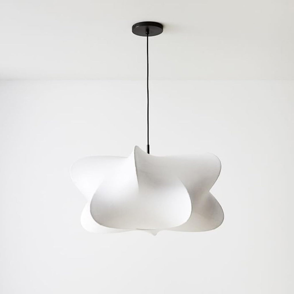 20 in Japanese-Style Fabric Pendant Light – White – image 11