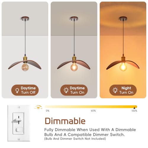 15.3 in Mid-Century Wood Pendant Light - TPPGpn