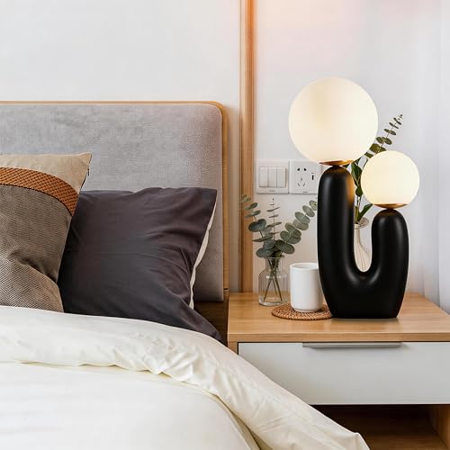 17.7 in Cactus Glass Table Lamp - Black - TPPGpn
