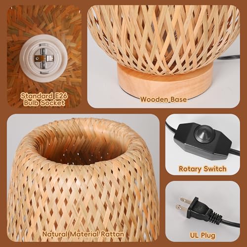 15 in Teardrop Bamboo Table Lamp - Natural - TPPGpn