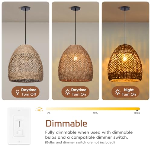 13.7 in Rattan Pendant Light - TPPGpn