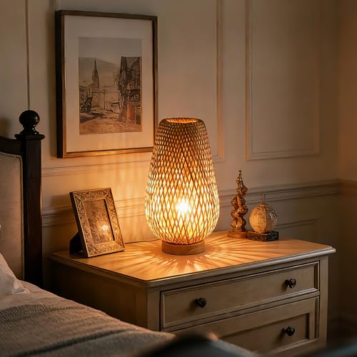 15 in Teardrop Bamboo Table Lamp - Natural - TPPGpn