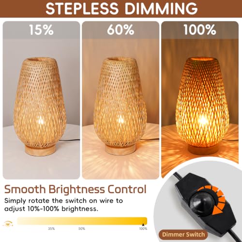 15 in Teardrop Bamboo Table Lamp - Natural - TPPGpn