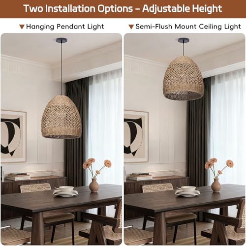 13.7 in Rattan Pendant Light - TPPGpn