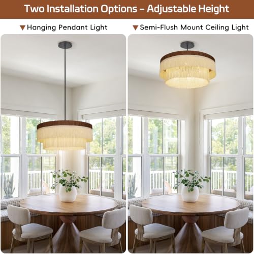 19.6 in 6-Light Raffia Tassel Chandelier - TPPGpn