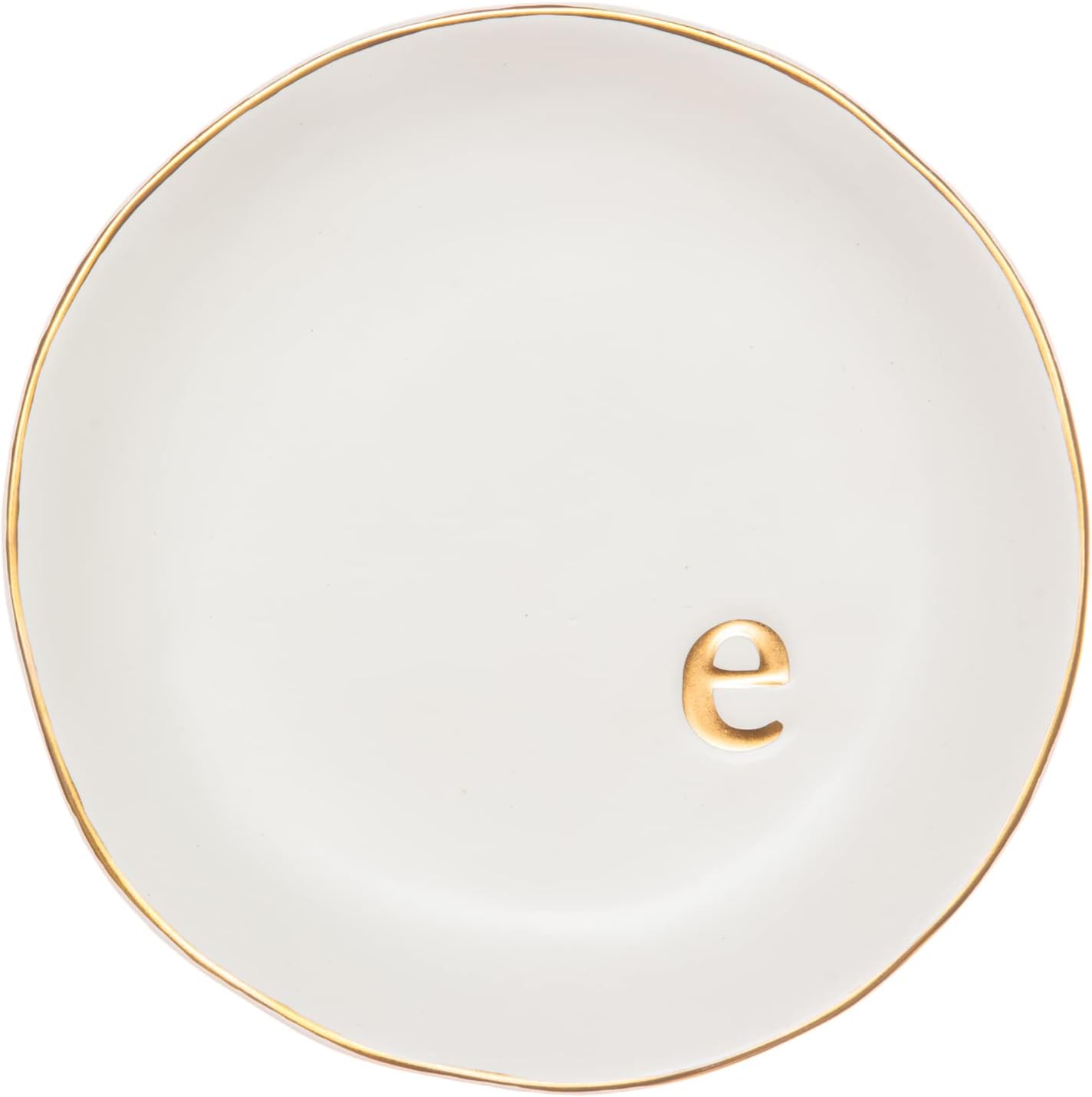 COLLECTIVE HOME - Ceramic Jewelry Tray, Decorative Trinket Dish for Rings Earrings Necklaces Bracelet Watch Keys, Birthday Mother's Day Christmas Gift for Women, 4.75", White Surface (M)