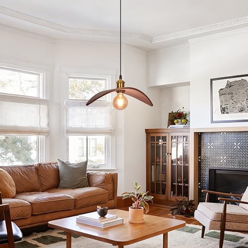 15.3 in Mid-Century Wood Pendant Light - TPPGpn