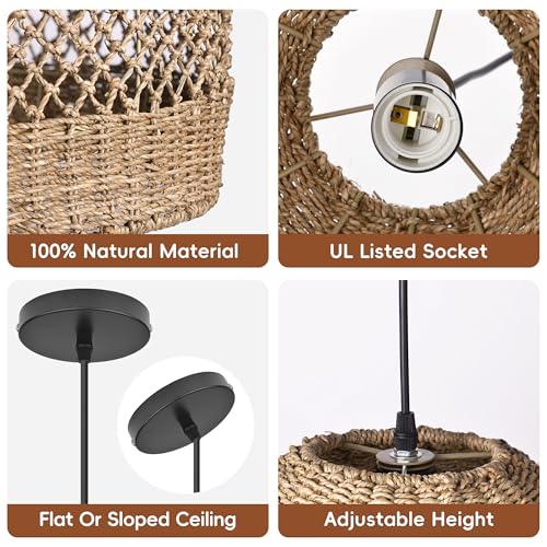 13.7 in Rattan Pendant Light - TPPGpn