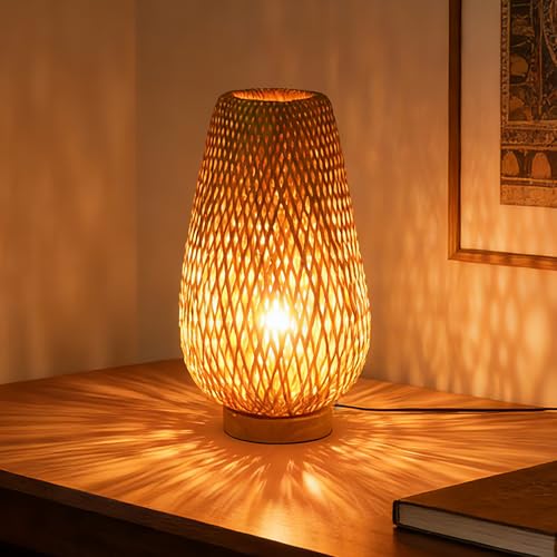15 in Teardrop Bamboo Table Lamp - Natural - TPPGpn