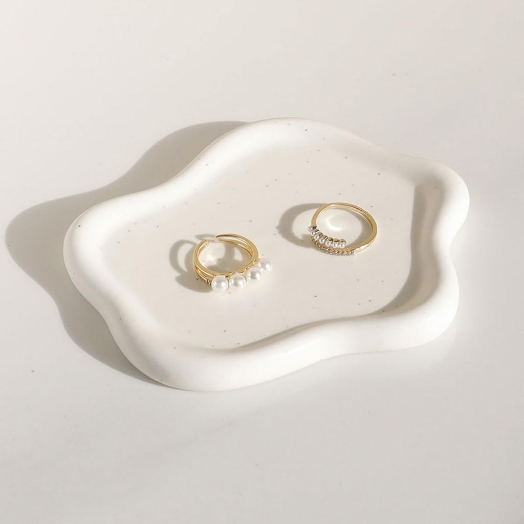 Room Decor Jewelry Tray, Ring Holder, Cloud Trinket Dish, Cloud Jewelry Tray, Ceramic Earring Necklace Dish Tray, Christmas Mothers Day Valentines for Women, Home Decor Small Jewelry Dish