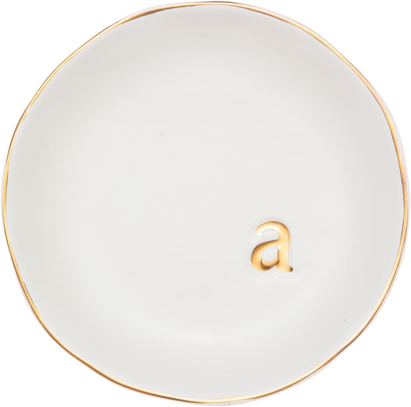 COLLECTIVE HOME - Ceramic Jewelry Tray, Decorative Trinket Dish for Rings Earrings Necklaces Bracelet Watch Keys, Birthday Mother's Day Christmas Gift for Women, 4.75", White Surface (M)