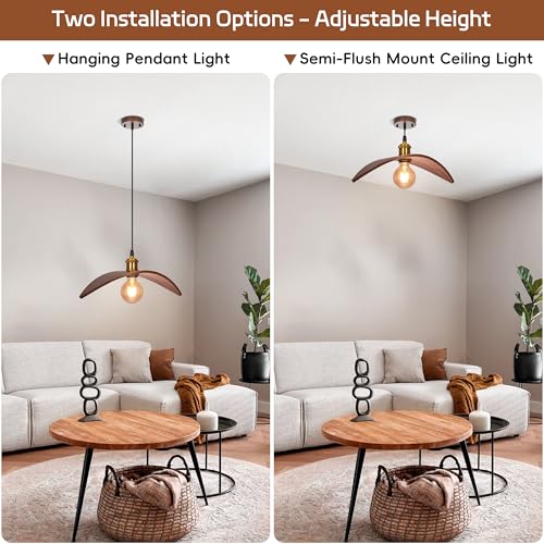 15.3 in Mid-Century Wood Pendant Light - TPPGpn