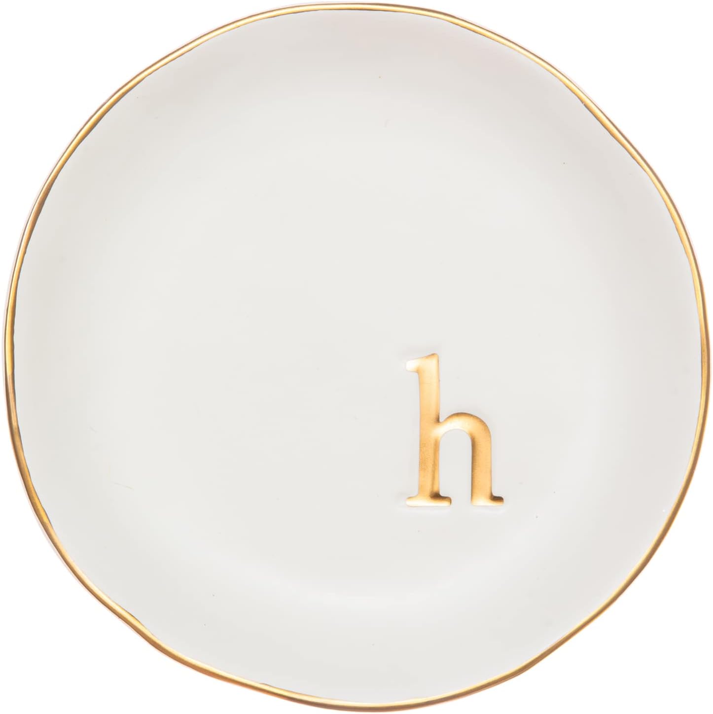 COLLECTIVE HOME - Ceramic Jewelry Tray, Decorative Trinket Dish for Rings Earrings Necklaces Bracelet Watch Keys, Birthday Mother's Day Christmas Gift for Women, 4.75", White Surface (M)