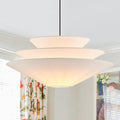 24 in Three-Layer Linen Pendant Light – Off White – image 1