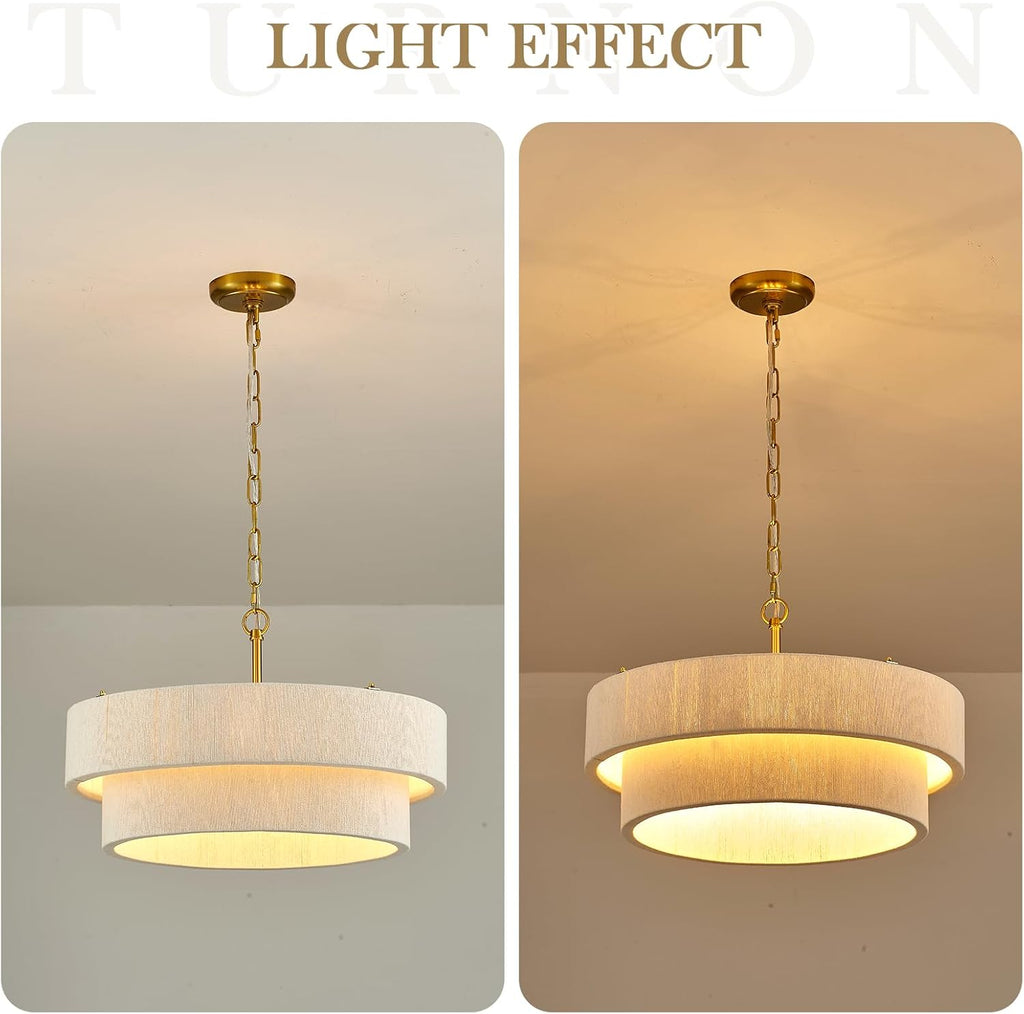 20 in Woven Rattan Boho Pendant Light – White – image 8