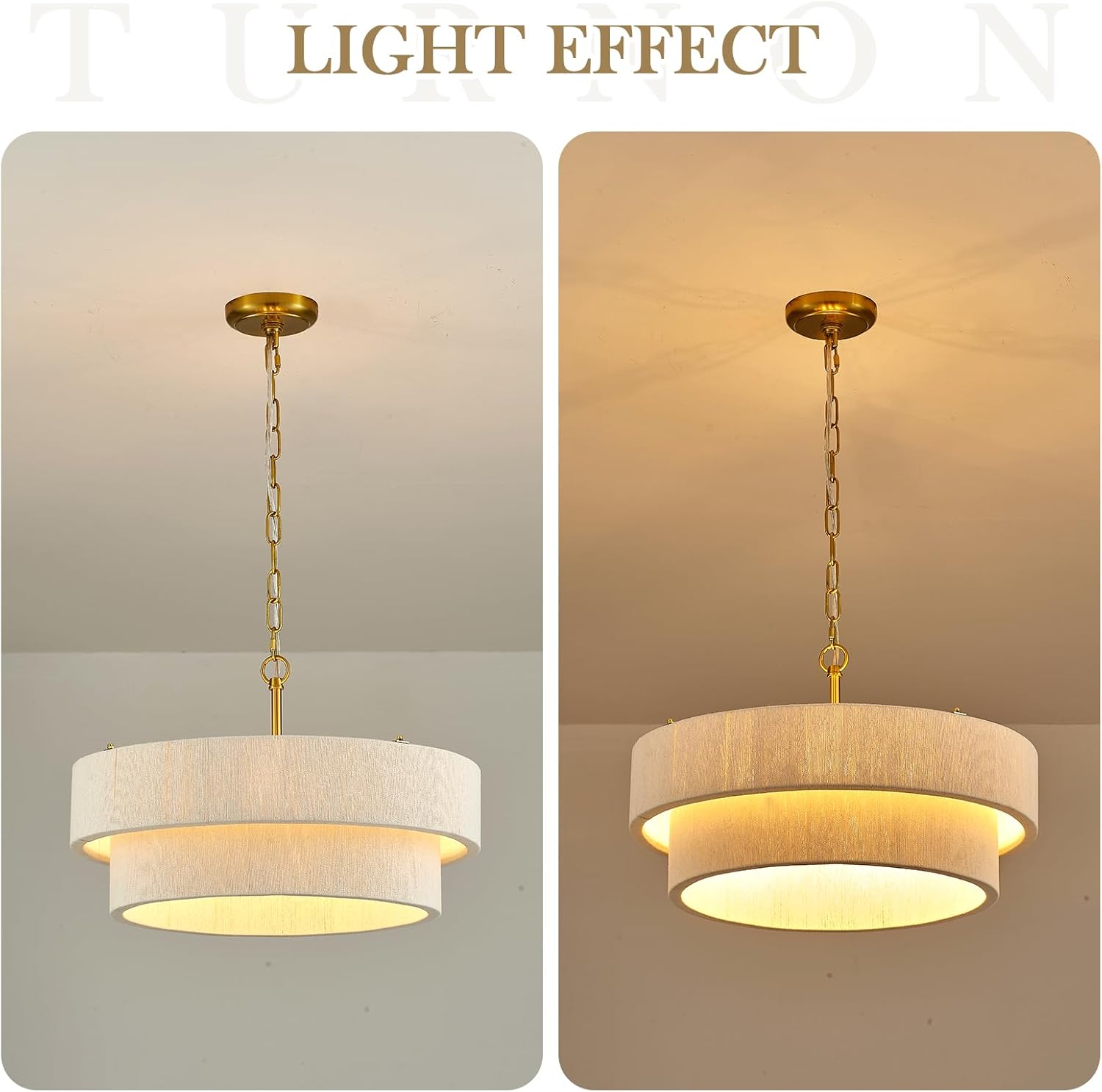 20 in Woven Rattan Boho Pendant Light – White – image 8
