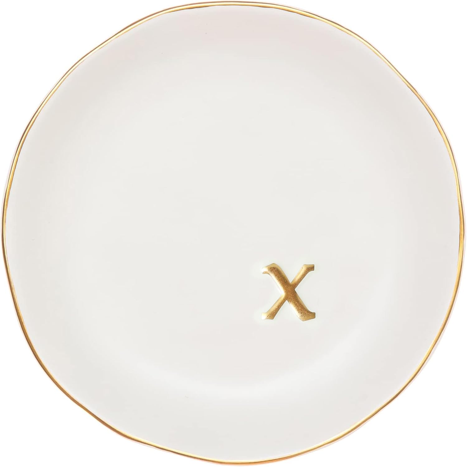 COLLECTIVE HOME - Ceramic Jewelry Tray, Decorative Trinket Dish for Rings Earrings Necklaces Bracelet Watch Keys, Birthday Mother's Day Christmas Gift for Women, 4.75", White Surface (M)