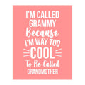 Grandma Love Message - Floral Inspirational Wall Decor, Family Motivational Wall Art Quotes Print, Ideal For Home Decor, Bedroom Decor, Kitchen Decor, or Living Room Decor For Wall, Unframed - 11x14