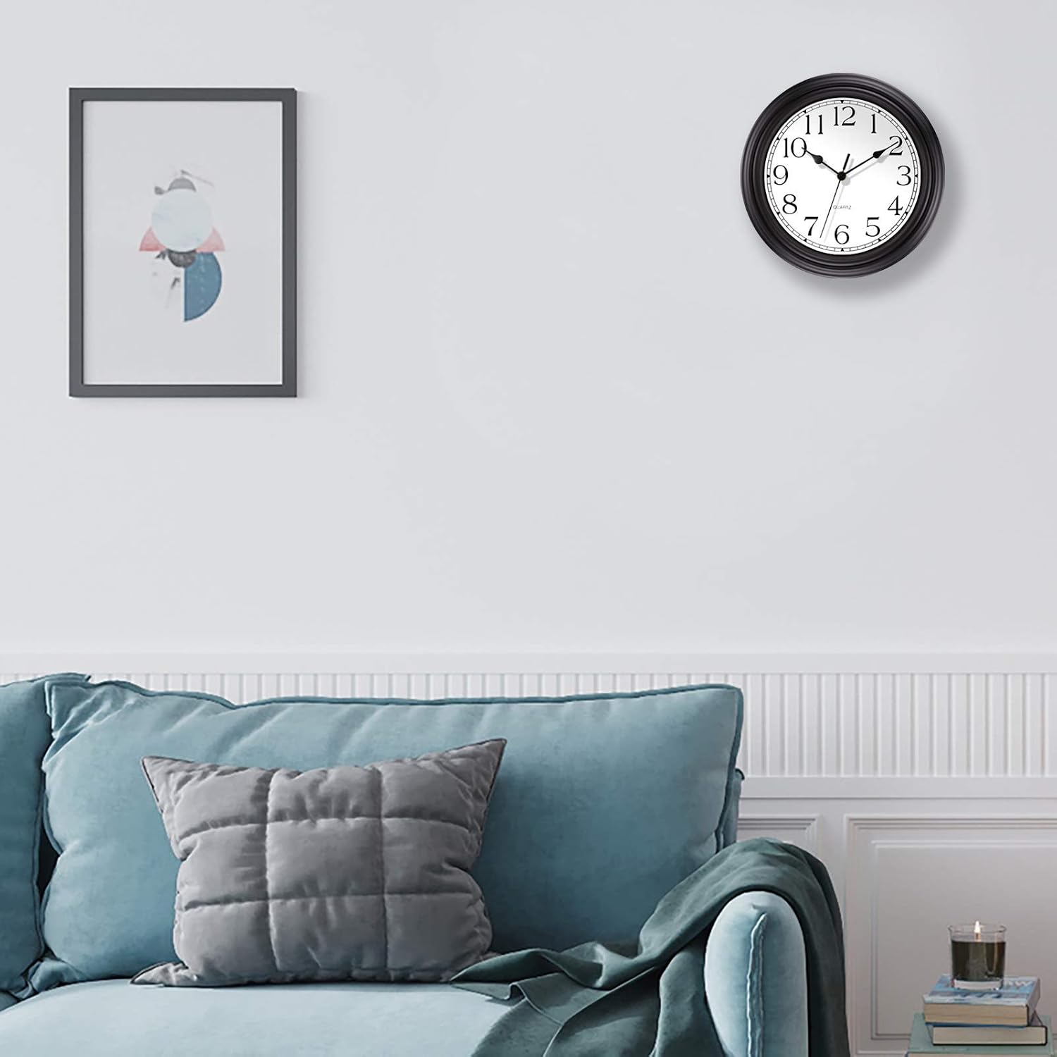 Foxtop Retro Silent Non-Ticking Round Classic Clock Quartz Decorative Battery Operated Wall Clock for Living Room Kitchen Home Office 12 inch (Bronze)