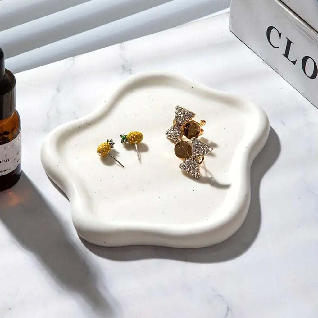 Room Decor Jewelry Tray, Ring Holder, Cloud Trinket Dish, Cloud Jewelry Tray, Ceramic Earring Necklace Dish Tray, Christmas Mothers Day Valentines for Women, Home Decor Small Jewelry Dish