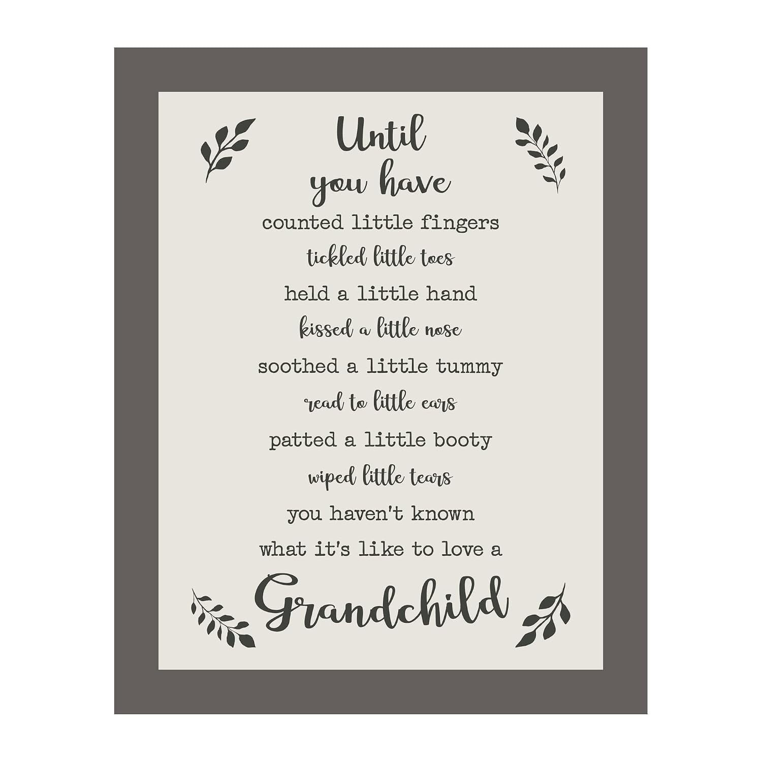 Grandma Love Message - Floral Inspirational Wall Decor, Family Motivational Wall Art Quotes Print, Ideal For Home Decor, Bedroom Decor, Kitchen Decor, or Living Room Decor For Wall, Unframed - 11x14