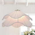 19.7 in Petal Fabric Pendant Light – White – image 1