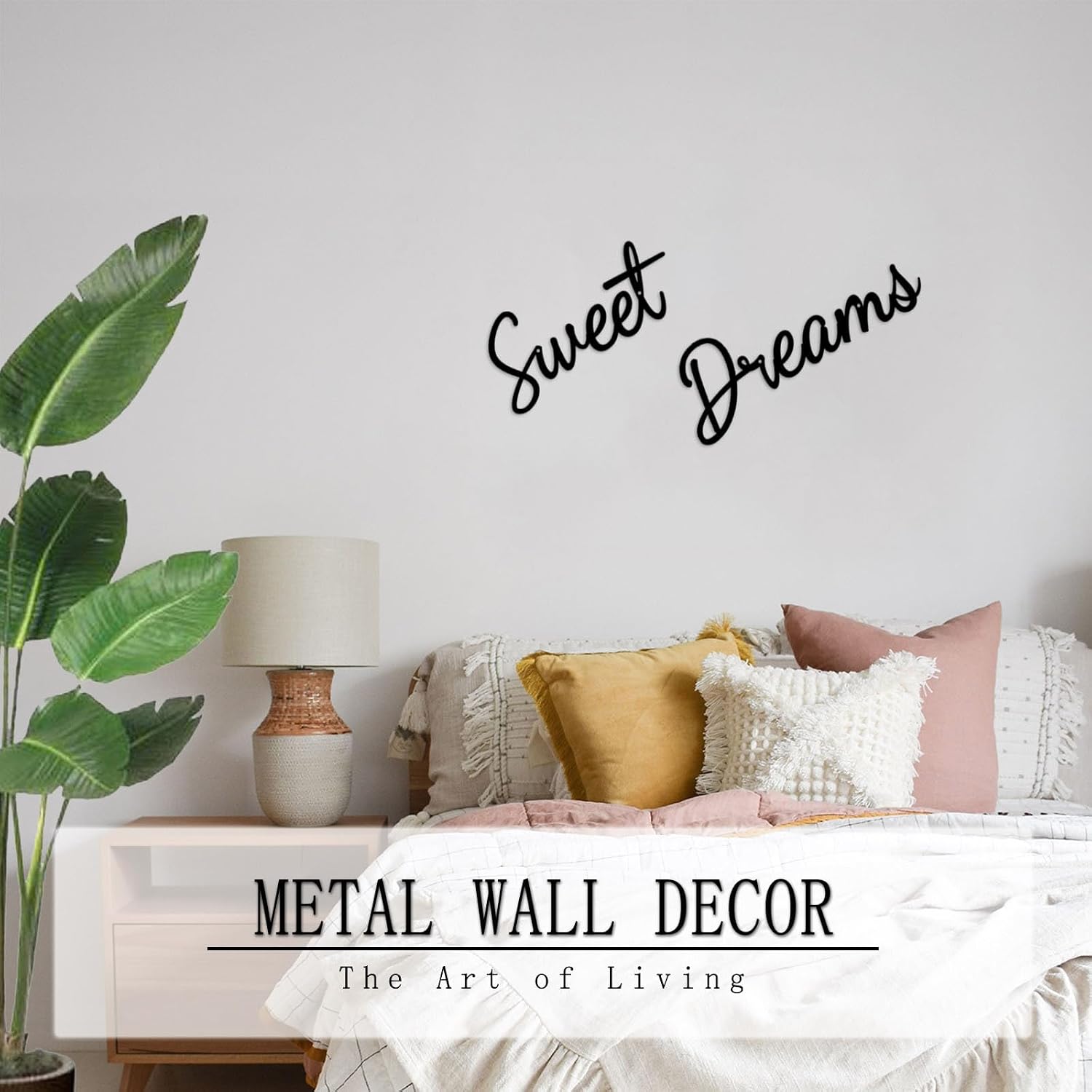 Sweet Dreams Wall Decor Above Bed Metal Sweet Dreams Sign Black Modern Sweet Dreams Wall Art Hanging Above Bed Wall Decor for Bedroom