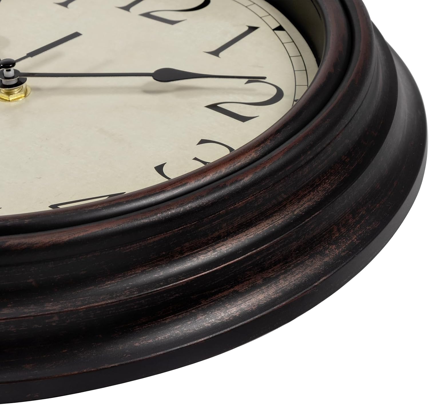 Foxtop Retro Silent Non-Ticking Round Classic Clock Quartz Decorative Battery Operated Wall Clock for Living Room Kitchen Home Office 12 inch (Bronze)