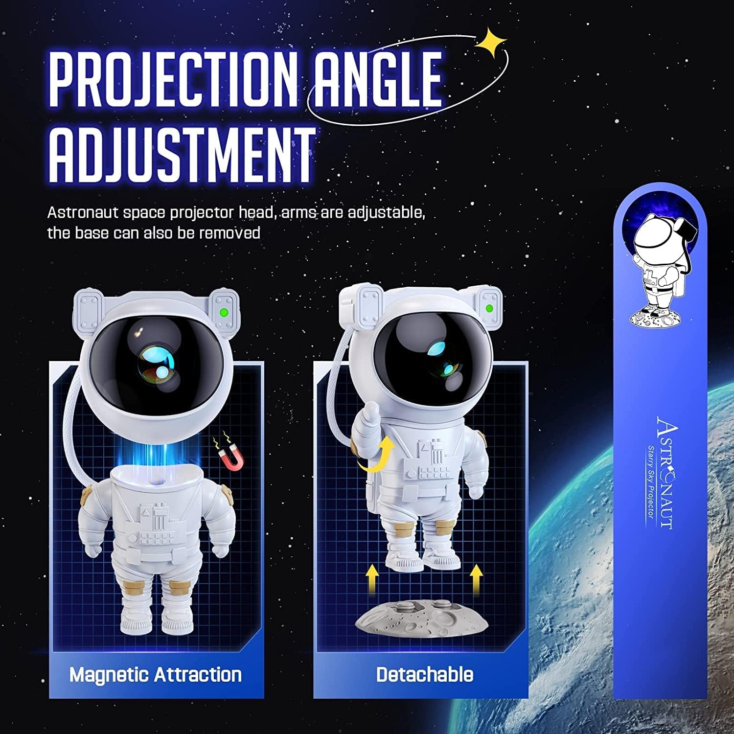 Mooyran Colorful Astronaut Galaxy Projector - Special Limited Edition Star Lights for Bedroom Astronaut Space Projector, Starry Ceiling Lamp with Timer & Remote, Adults Room Decor
