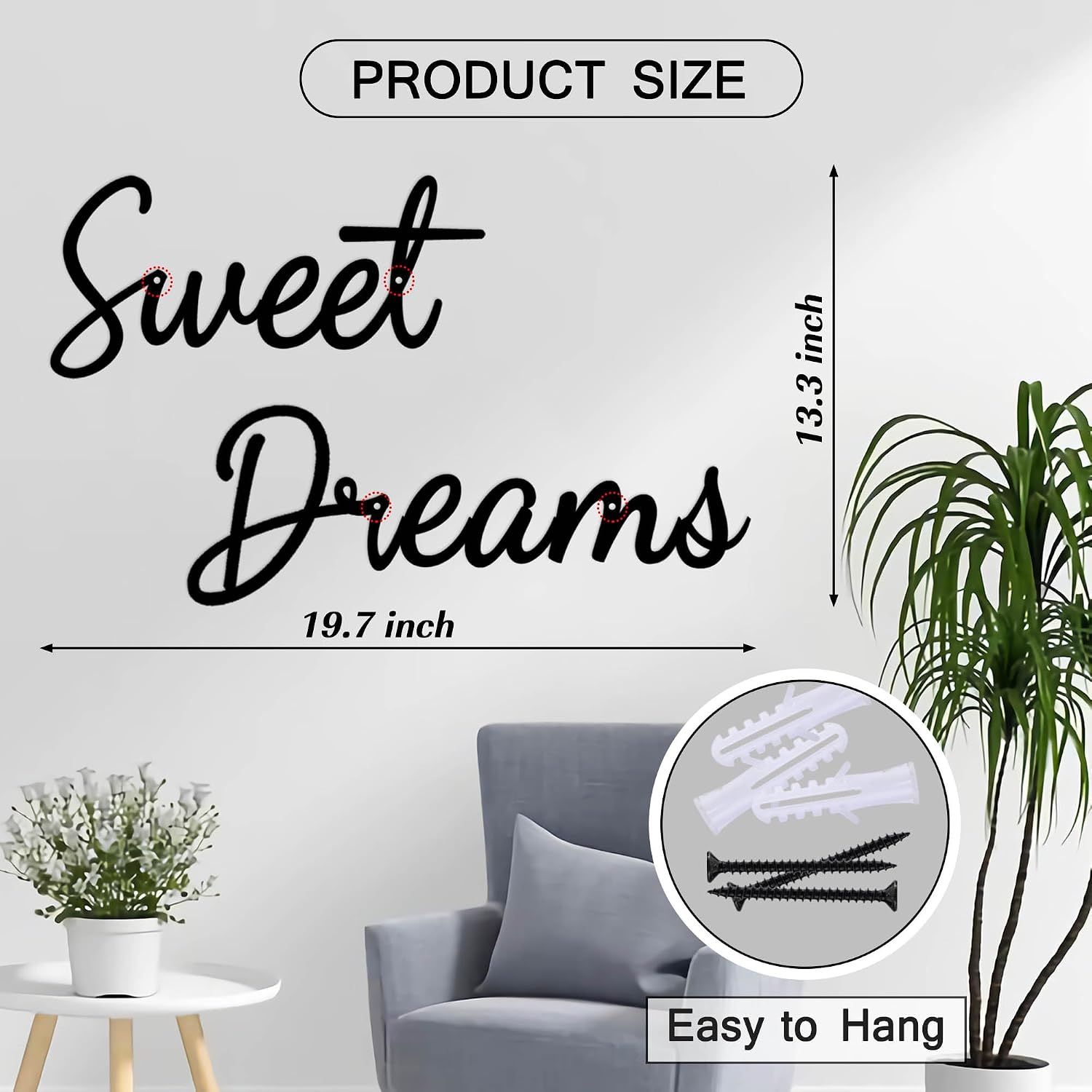 Sweet Dreams Wall Decor Above Bed Metal Sweet Dreams Sign Black Modern Sweet Dreams Wall Art Hanging Above Bed Wall Decor for Bedroom