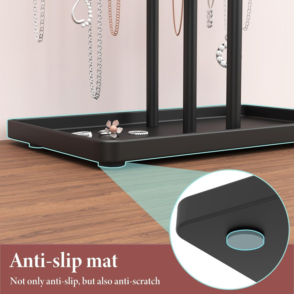 Jewelry Holder Organizer Necklace Display: Metal Aesthetic Room Decor Tree Stand for Necklace Bracelet Hanger and Earrings Storage beautiful jewelry tower for mom wife girlfriend (Gold)