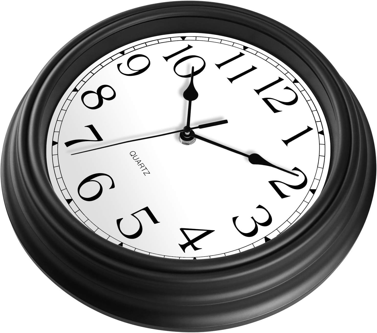 Foxtop Retro Silent Non-Ticking Round Classic Clock Quartz Decorative Battery Operated Wall Clock for Living Room Kitchen Home Office 12 inch (Bronze)