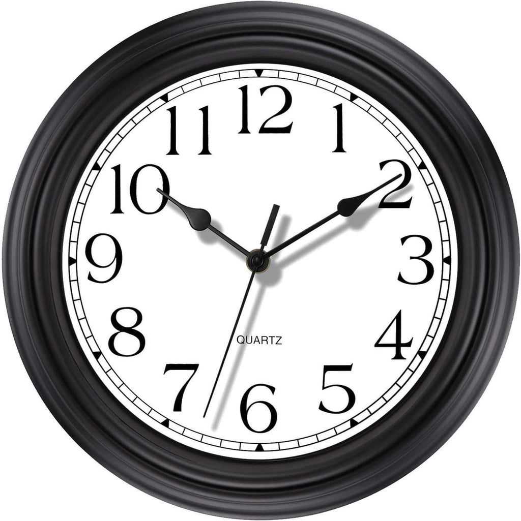 Foxtop Retro Silent Non-Ticking Round Classic Clock Quartz Decorative Battery Operated Wall Clock for Living Room Kitchen Home Office 12 inch (Bronze)