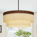 19.6 in 6-Light Raffia Tassel Chandelier - TPPGpn