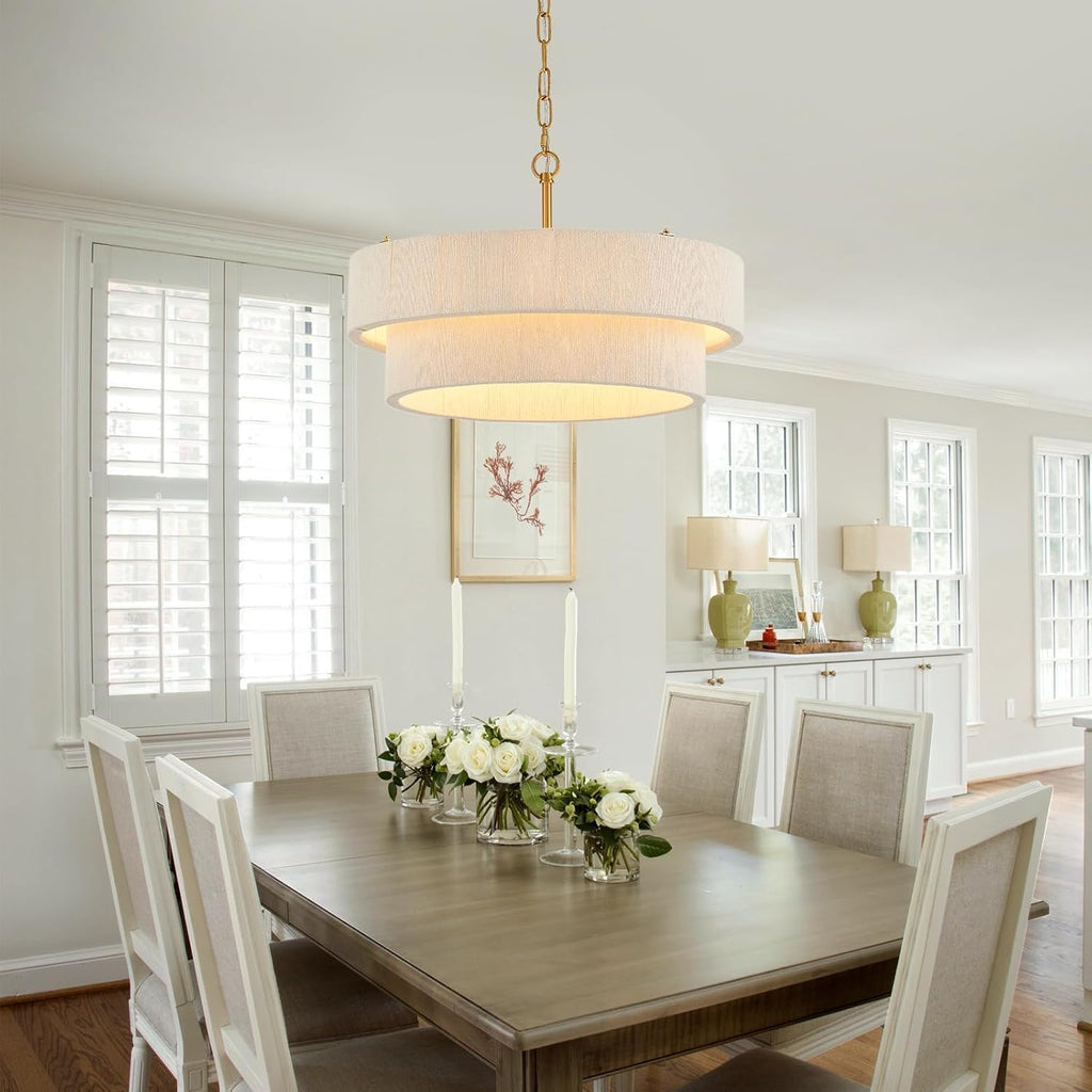 20 in Woven Rattan Boho Pendant Light – White – image 3