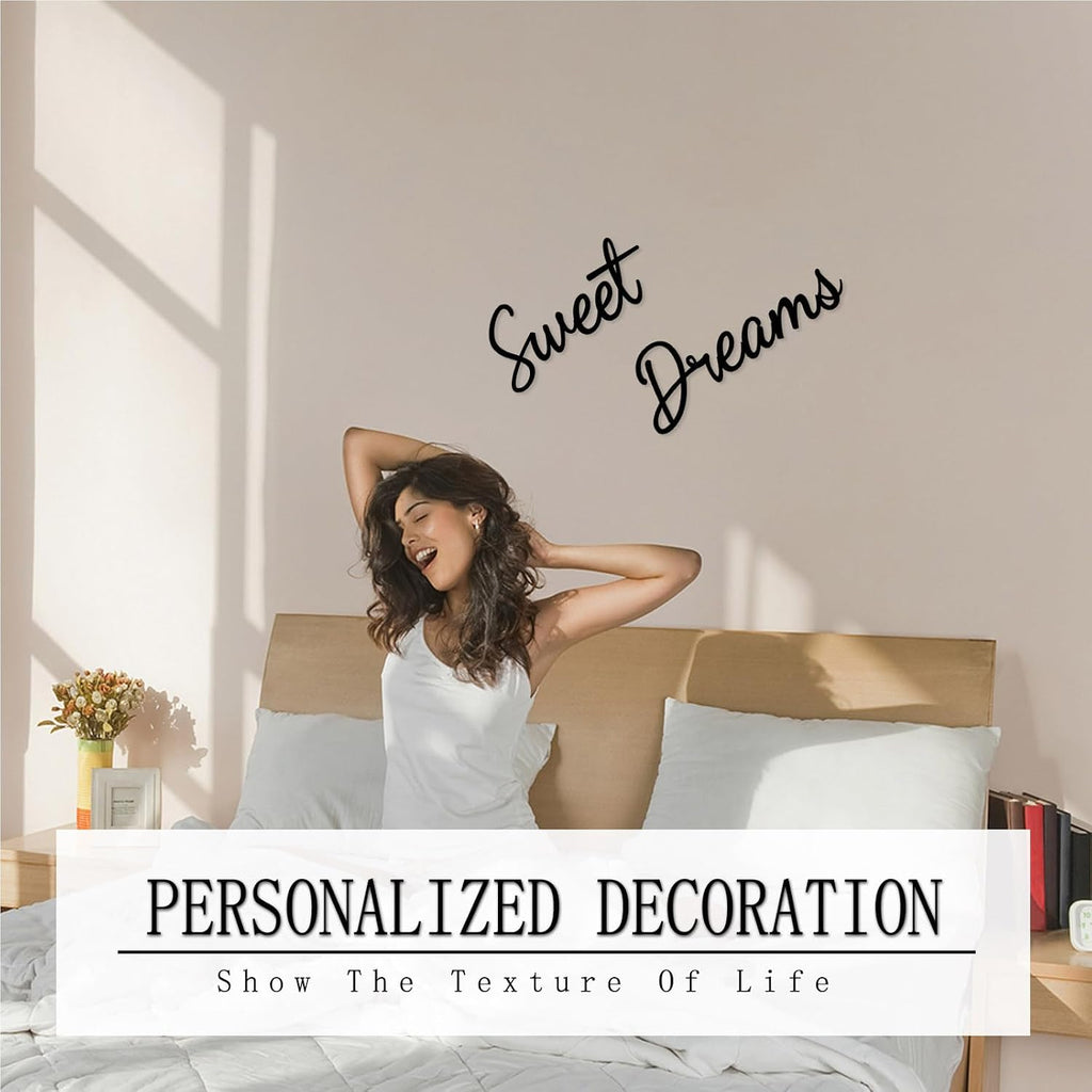 Sweet Dreams Wall Decor Above Bed Metal Sweet Dreams Sign Black Modern Sweet Dreams Wall Art Hanging Above Bed Wall Decor for Bedroom