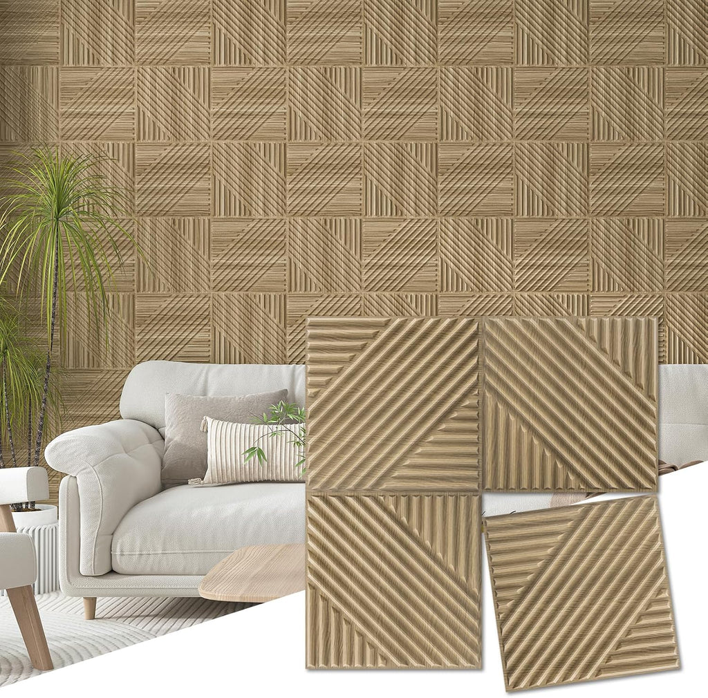 Art3d 33-Pack 3D Wall Panels for Interior Wall Decor, Textured Accent Wall Paneling for Living Room, Bedroom, TV Wall Background, 12"x12" Black