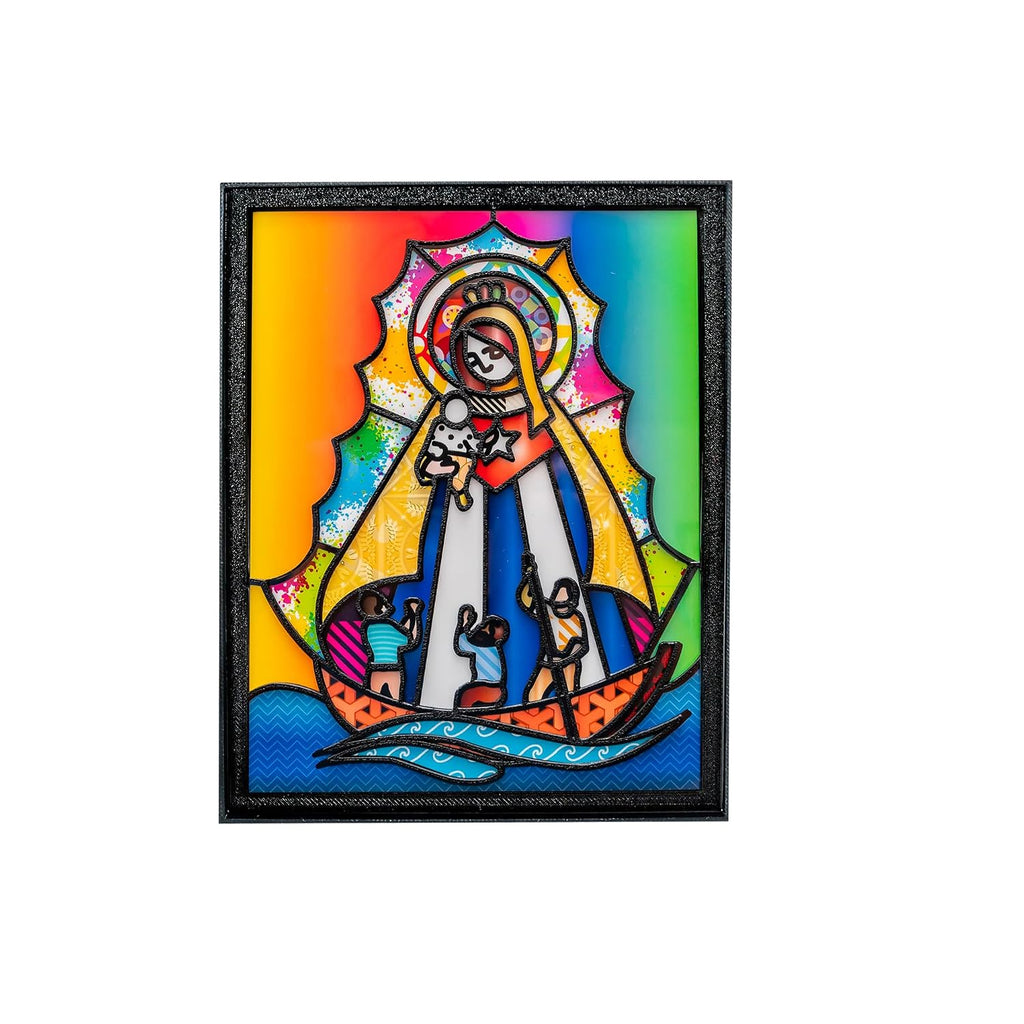 Imagen de la Virgen de la Caridad del Cobre con Marco.Framed 5x7 Artwork of Our Lady of Charity ready to decor your Living Room,Bedroom or Office.