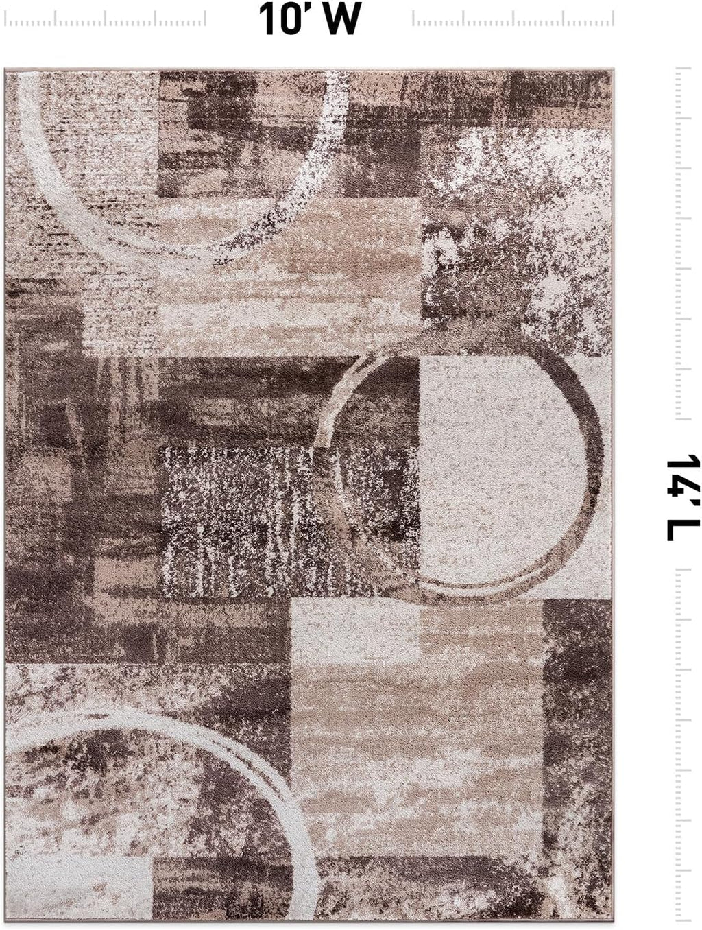 Rugshop Contemporary Abstract Circle Design Soft Area Rug 7'10" x 10'2" Gray