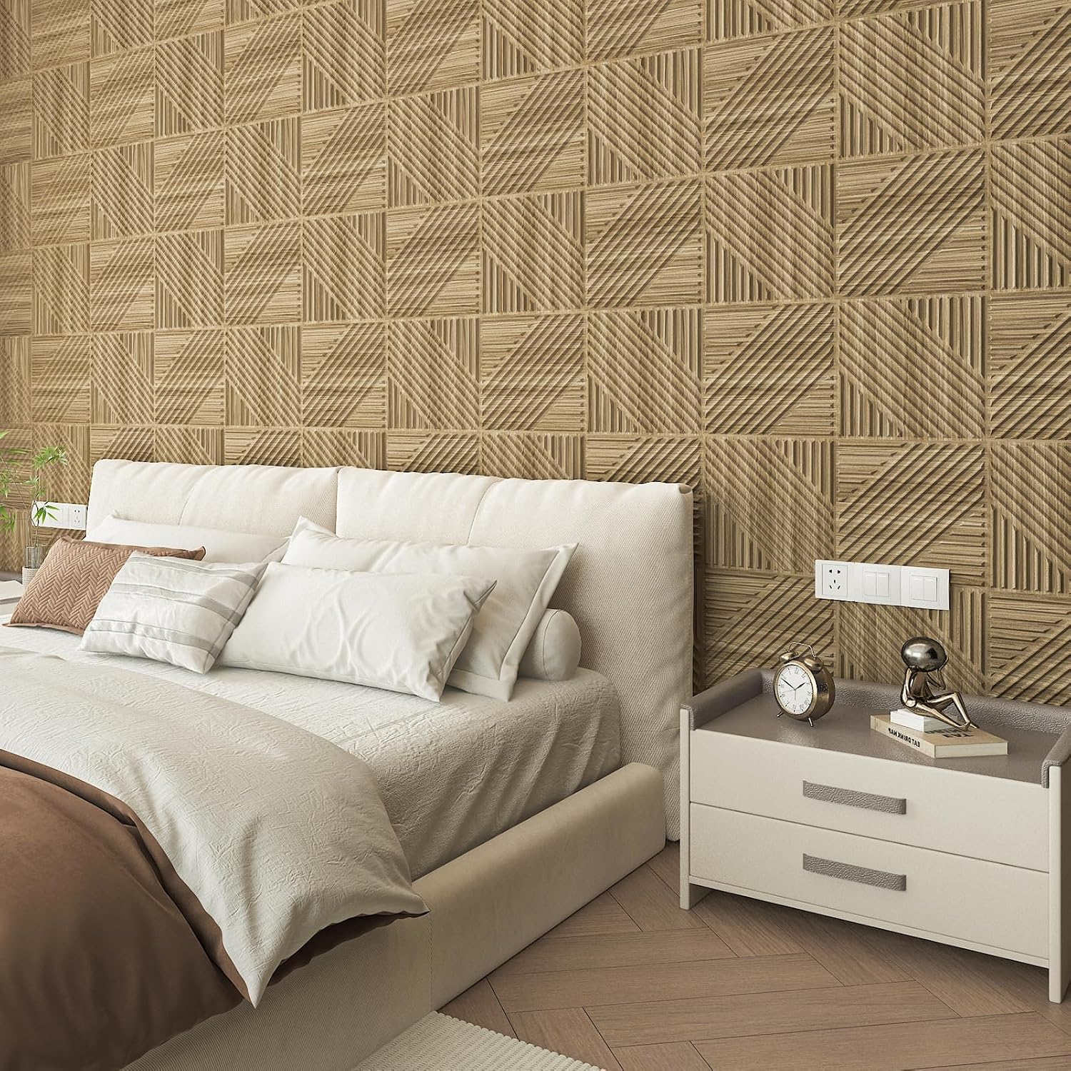 Art3d 33-Pack 3D Wall Panels for Interior Wall Decor, Textured Accent Wall Paneling for Living Room, Bedroom, TV Wall Background, 12"x12" Black