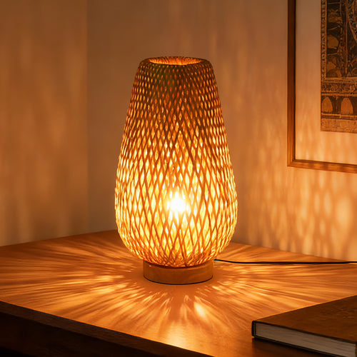 15 in Teardrop Bamboo Table Lamp - Natural - TPPGpn