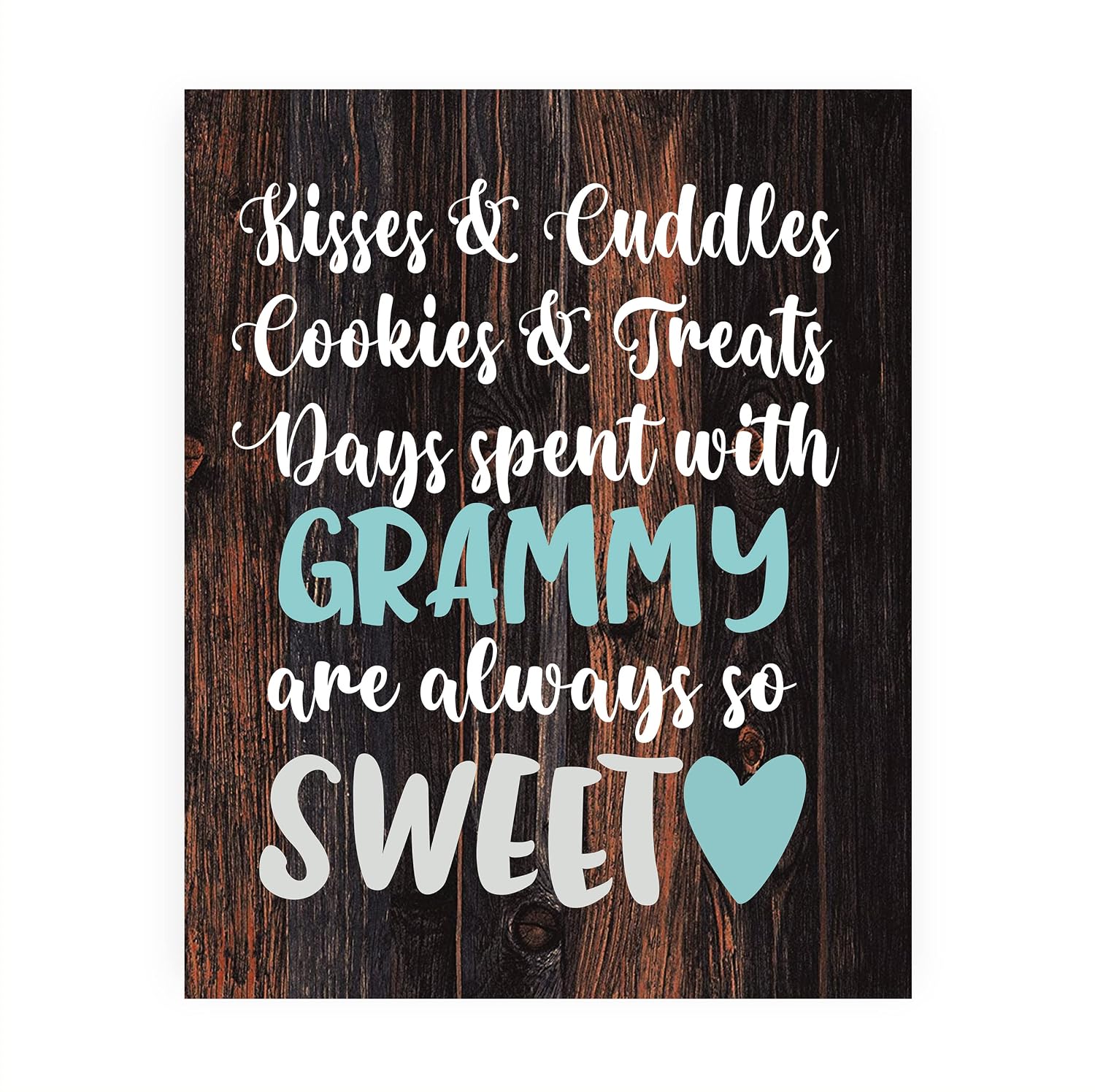 Grandma Love Message - Floral Inspirational Wall Decor, Family Motivational Wall Art Quotes Print, Ideal For Home Decor, Bedroom Decor, Kitchen Decor, or Living Room Decor For Wall, Unframed - 11x14