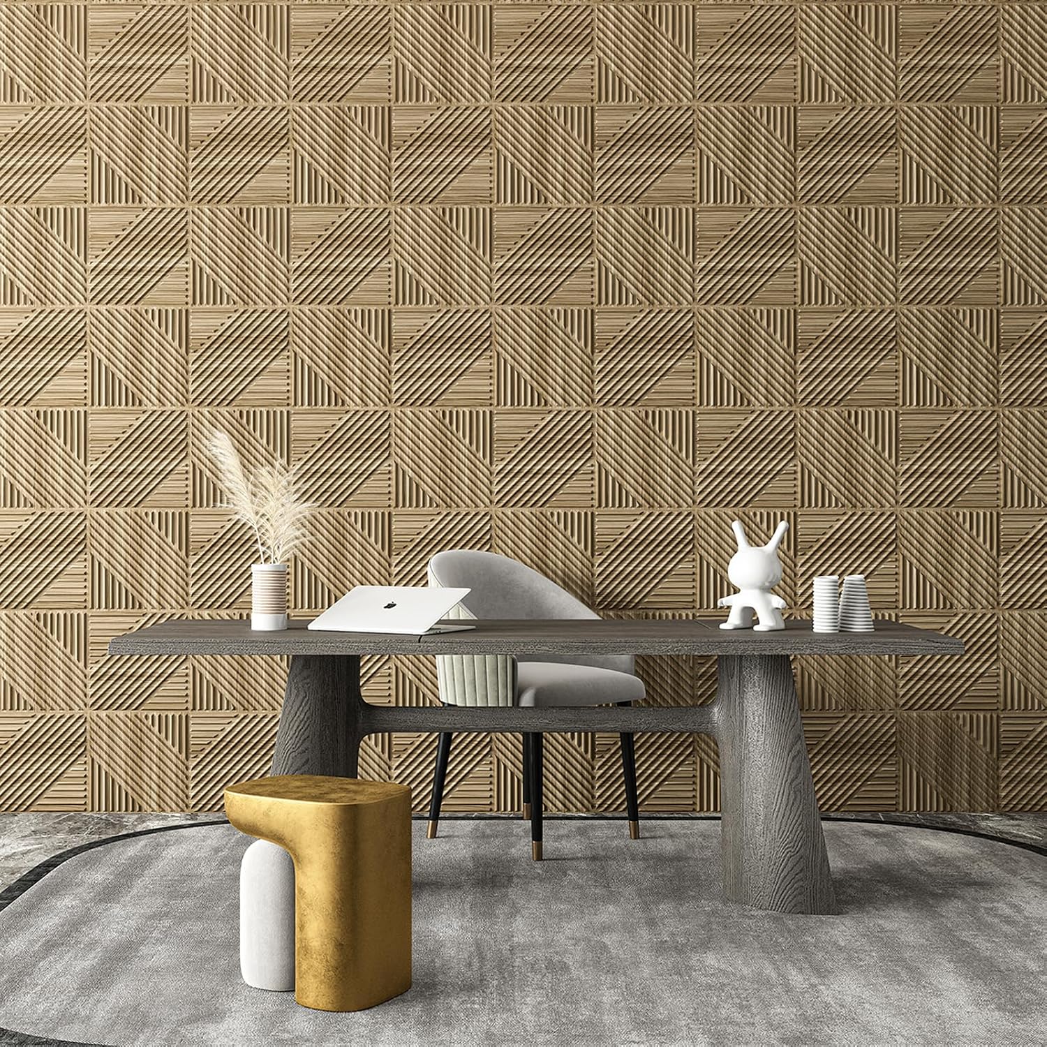 Art3d 33-Pack 3D Wall Panels for Interior Wall Decor, Textured Accent Wall Paneling for Living Room, Bedroom, TV Wall Background, 12"x12" Black