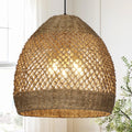 17.7 in 5-Light Woven Rattan Chandelier - TPPGpn